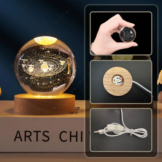 3D Crystal Galaxy Night Lamp